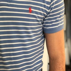 Men’s Light Blue Striped Polo